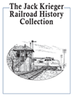 Jack Krieger Railroad History Collection bookplate, featuring a pen-and-ink train at a crossroads.