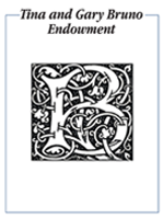 Tina and Gary Bruno Endowment bookplate, featuring a stylized, monogram capital B